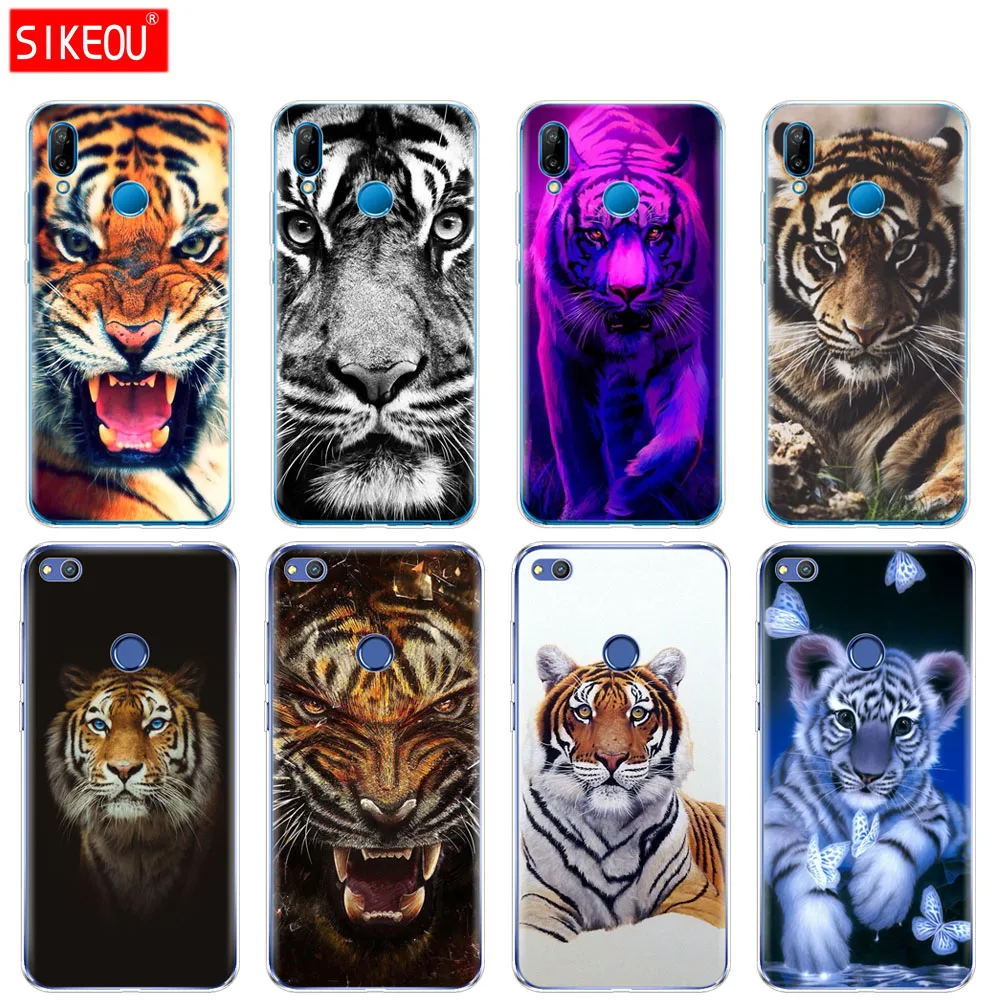 Силиконовый чехол для телефона Huawei P20 P7 P8 P9 P10 Lite Plus Pro 2017 P Smart animal tiger|Бамперы| |