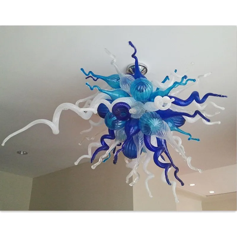 

Small Multi-blue Hand Blown Glass Chandeliers with LED Bulbs
