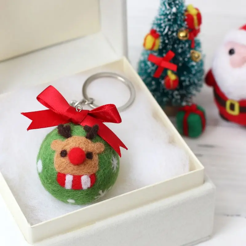 Рождественская елка Лось брелок снеговик DIY пакет Шерсть Войлок ремесло игла для валяния материал сумка комплект ручной работы