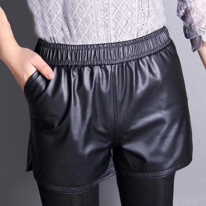 Женские повседневные кожаные шорты для женщин сексуальные летние мини-капри из