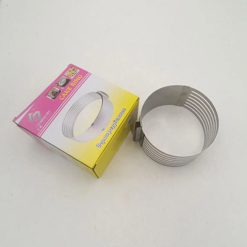 Urijk 1PC Retractable DIY Bakeware Adjustable Mousse Ring Biscuit Fondant Circle Mold Stainless Steel Cake Baking Tool |