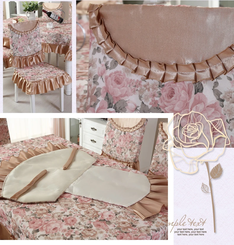 

Floral Pattern 13pcs/Set Tablecloth and Dining Chair Covers Rectangular Table Cloth Home Textile Wedding Table and Chair Covers