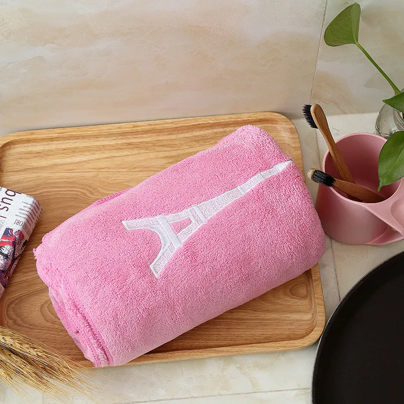 AOKEE 2pc/set Embroidery Coral Fleece Towel Bath Gift Set quick-dry bath set microfibre towel luxury towels 75x150+34x80cm | Дом и сад