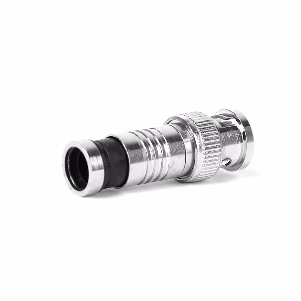 50 шт BNC мужские компрессионные коаксиальные соединители RG59 CCTV камера