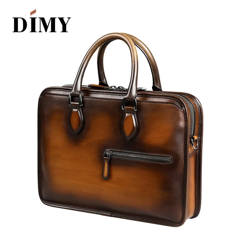 Сумка тоут DIMY Мужская для ноутбука портфель из натуральной воловьей кожи Модный