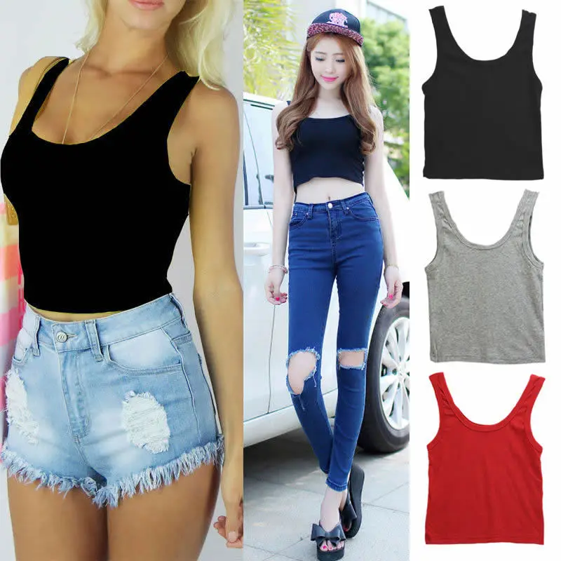 Женский топ без рукавов с глубоким вырезом|top vest|neck croptank top sleeveless |