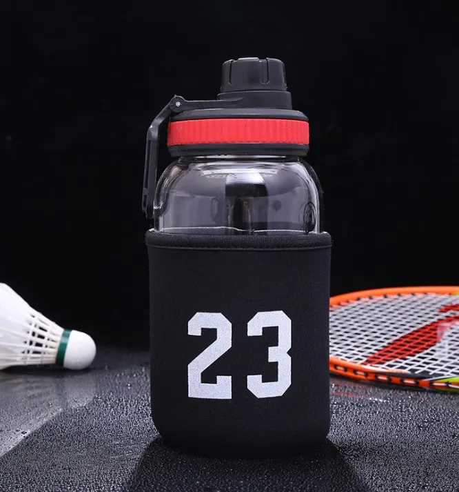 Темно-синий Высокое качество Большой термостойкие Стекло Sport bottle 600 мл, 1000 мл открытый Портативный спортивные воды Чай бутылка с Чай фильтр - Цвет: Темно-синий