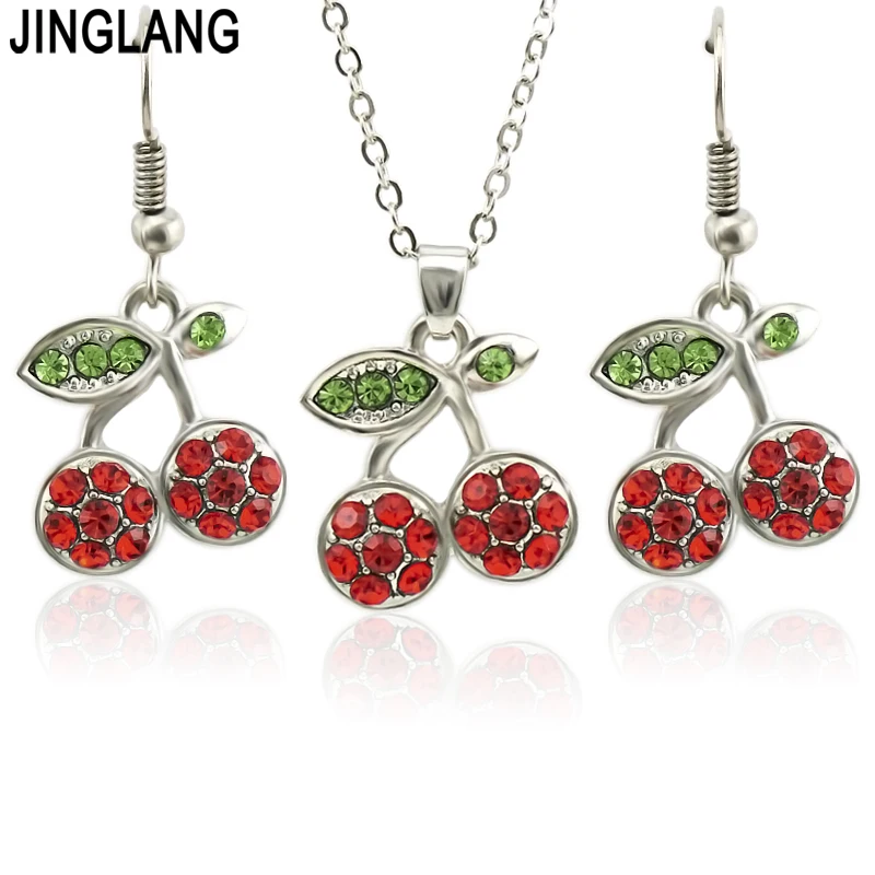 JINGLANG Роскошные цветные хрустальные ювелирные изделия свадебные серьги наборы