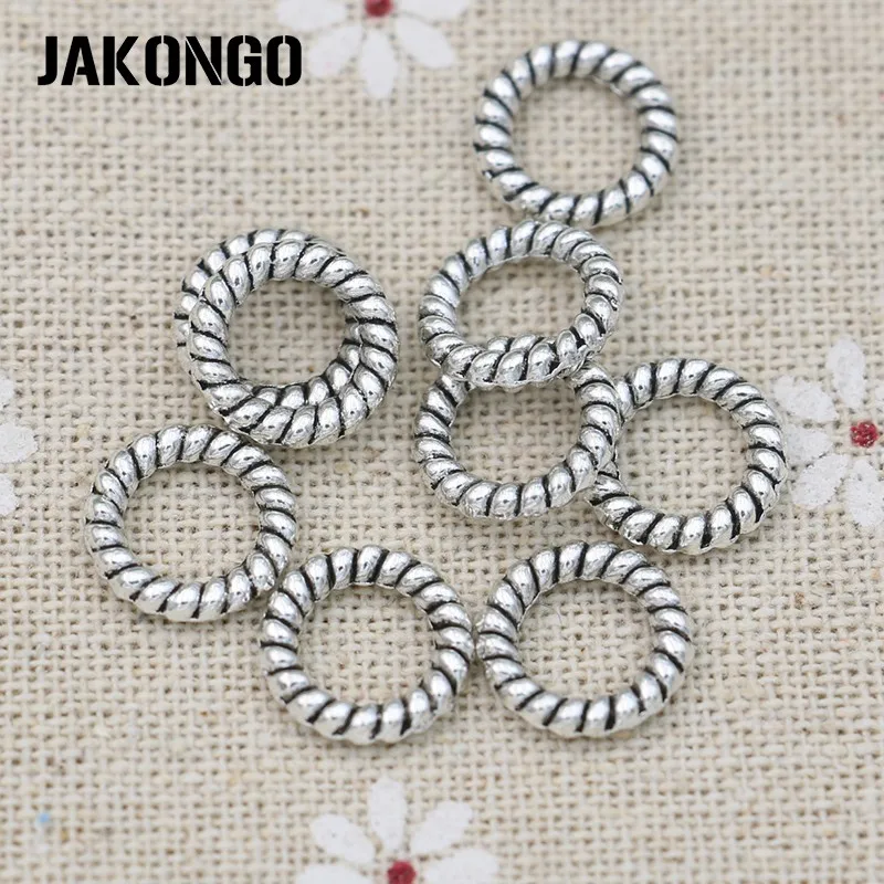JAKONGO 40 шт. антикварные посеребренные круглые бусины разделители для изготовления
