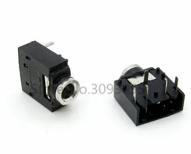 100 шт. 3F07 3 5 мм стерео разъем аудио PCB 5Pin PJ 307 железная двухтрековая розетка|socket