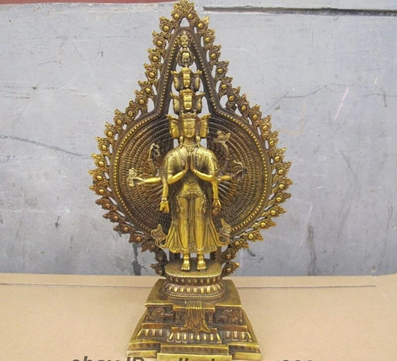 

Tibet Tibetan Bronze Gilt 1000 Armed Guanyin Avalokitesvara Kwan-Yin Statue