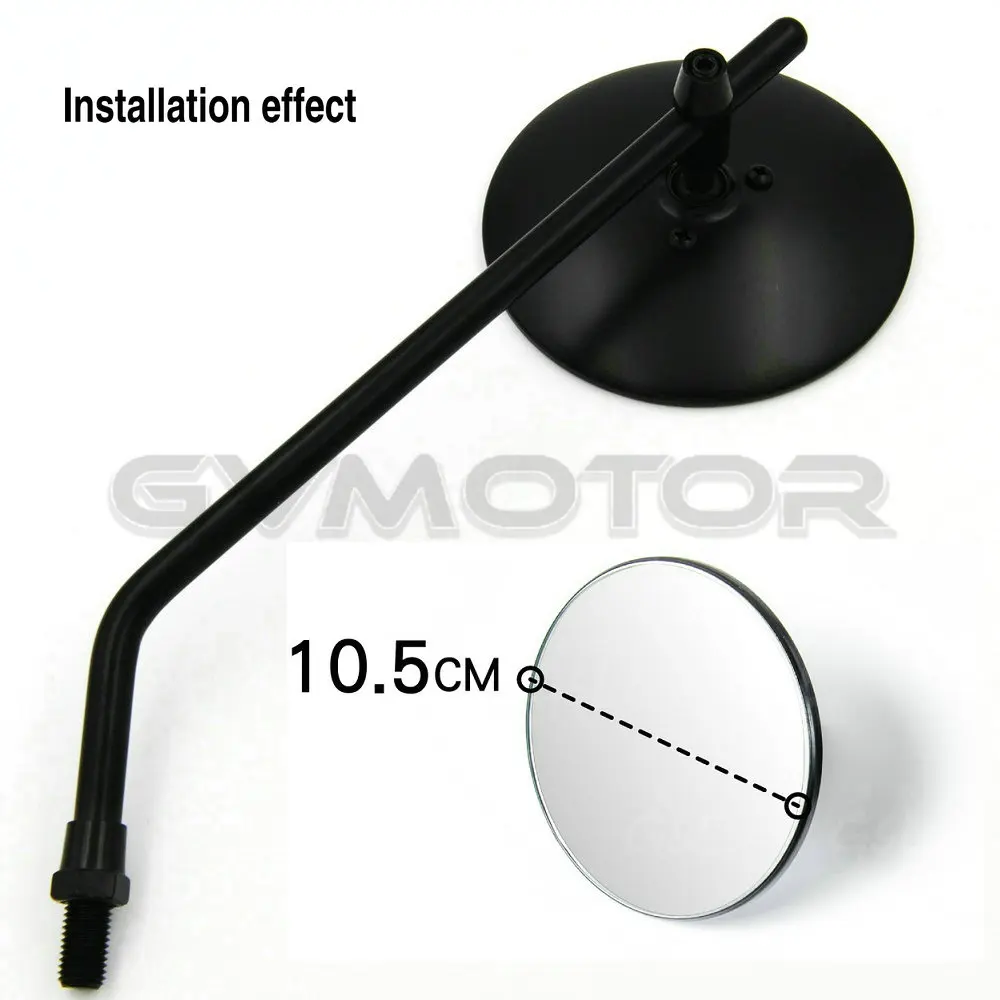 Винтажные черные/хромированные мотоциклетные зеркала 10 5 см M8 M10 зеркало заднего