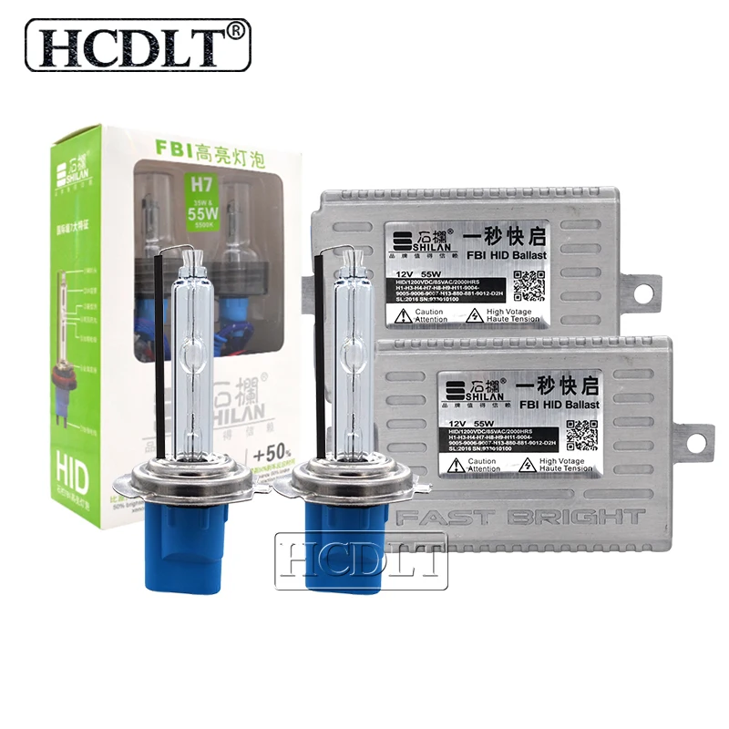 Комплект автомобильных фар HCDLT Xenon H7 55 Вт 5500 к Быстрый Яркий ксеноновый комплект H1