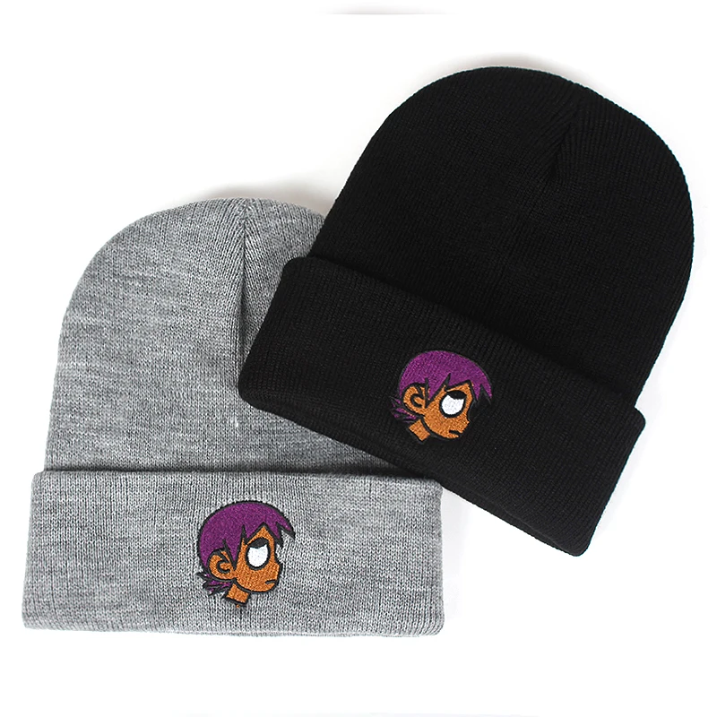 

new Embroidery LIL UZI VERT winter Hat Fashion The Rapper warm Cap Hip Hop Women Men Black Beanies Skullies Bone Garros