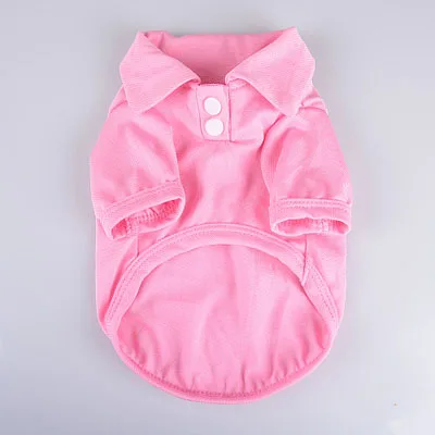 Pink Футболка для собак, футболка поло для питомцев, щенков, футболка для кошек, одежда, костюм, футболка, Топы, товары для домашних животных, 6 цветов, XS, s, m, l, xl - Цвет: Pink