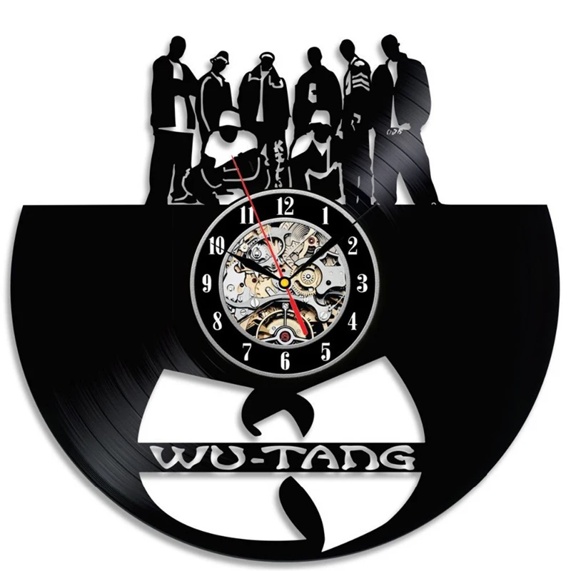Винтажные виниловые часы Klok Horloge Murale настенные с музыкальной темой Wu Tang Clan в стиле