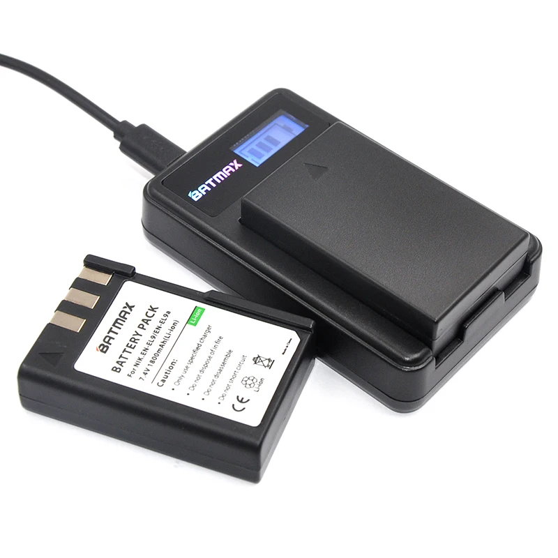 Литий ионный аккумулятор для камеры 2 шт. 1800 мА/ч зарядное устройство с ЖК экраном
