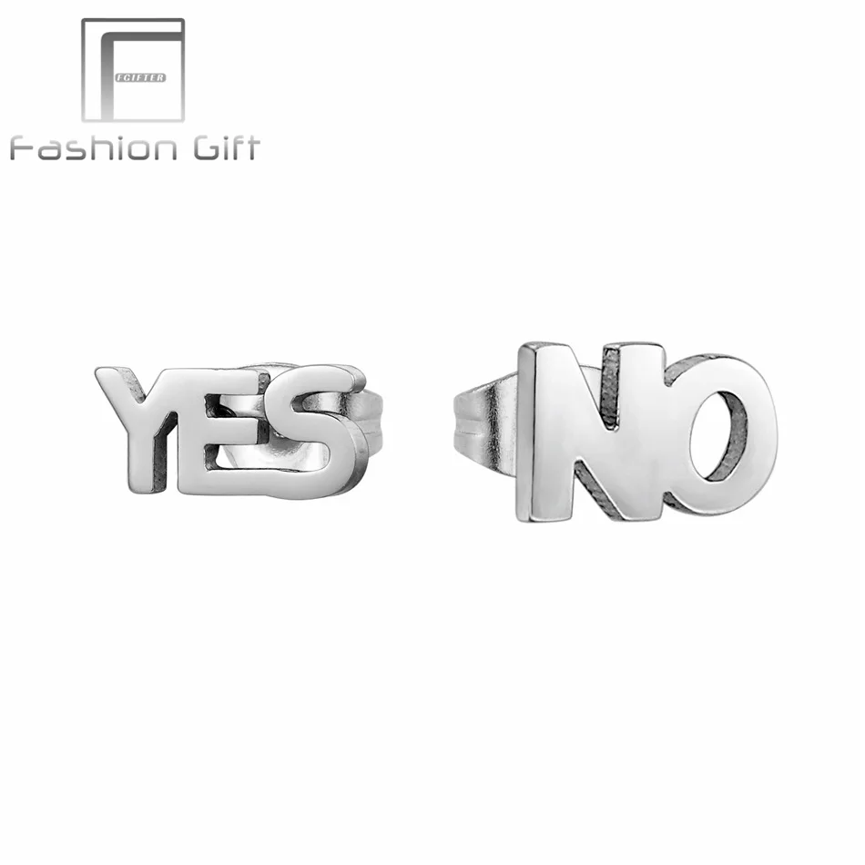 Steel Earrings FGifter панк серьги-гвоздики Асимметричный ключ удача нержавеющая сталь ювелирные изделия для женщин девочек золотые для ушей шпильки - Окраска металла: Steel Earrings