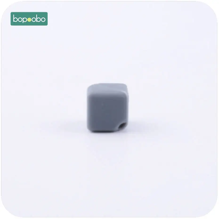 gray cube Bopobo силиконовая форма для кубиков-прорезывателей, Разноцветные 10 шт. 9 мм бусины, подарок для детей, сделай сам, прорезыватель, ожерелье, силикон для жевания, бусины для прорезывателей - Цвет: gray cube
