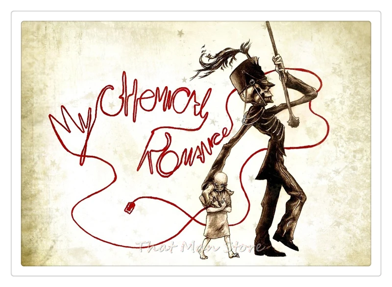 My Chemical Romance Американский панк-рок-группа ВИНТАЖНЫЙ ПЛАКАТ белая крафт-бумага ретро кафе домашний декоративный настенный плакат 42*30 см - Цвет: Золотой