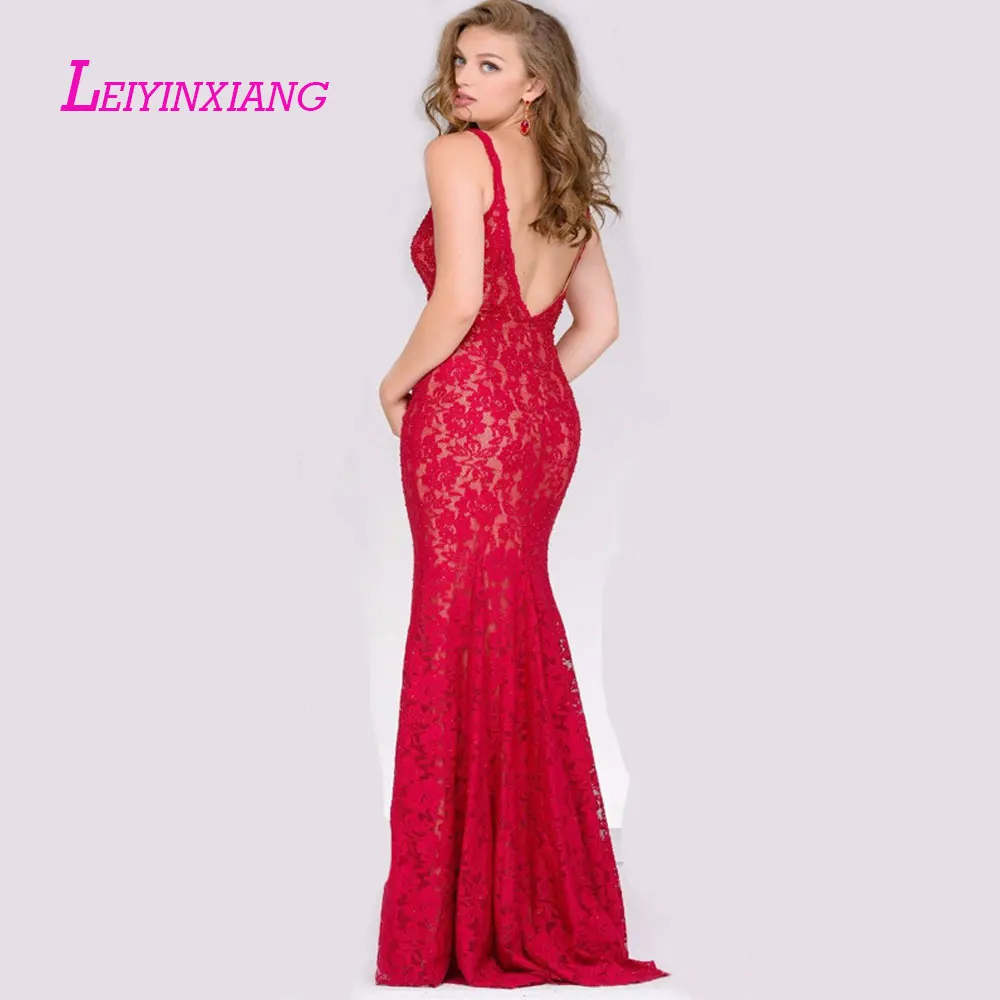 LEIYINXIANG 2019 платье для выпускного вечера Nuevo Vestido de Noche Largo Piso продольная La Sirena Que Rebordea