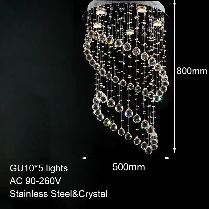 Современная хрустальная Европейская винтажная люстра в стиле лофт с 5 лампами GU10