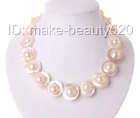 stunning AAAA natural big 22mm white south sea mabe pearl necklace