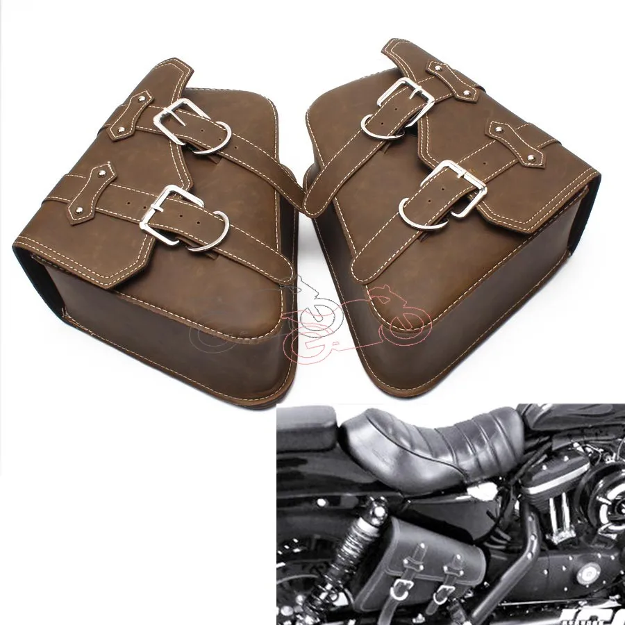 

Motorcycle Synthetic Leather Left Right Side Saddlebag Saddle Bag Luggage Bag Tool Bags Storage Universal for Harley Sportster