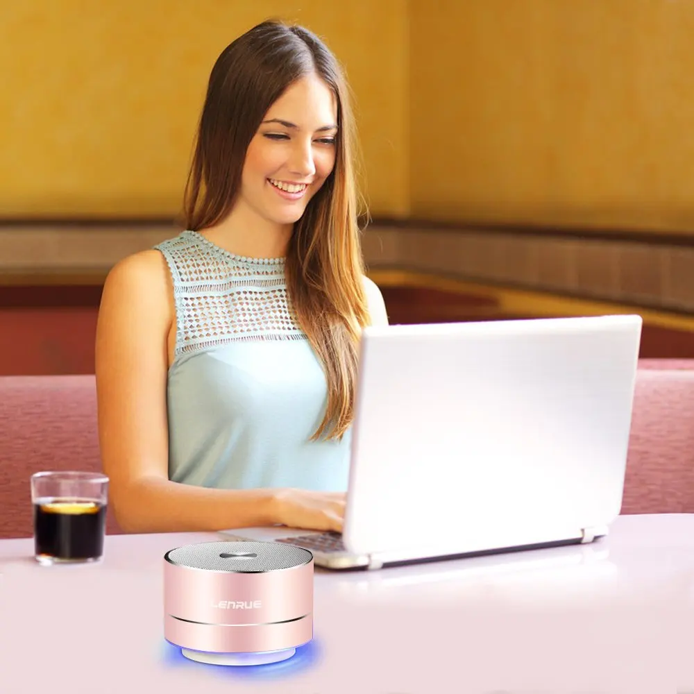 Портативная беспроводная Bluetooth колонка миниатюрный динамик со светодиодной