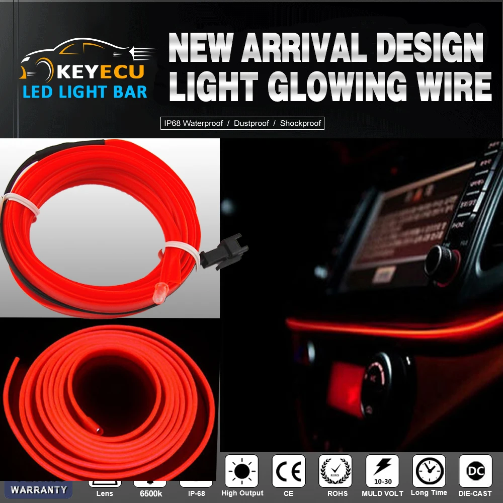 Красный провод KEYECU для украшения салона автомобиля косплея отлично подходит