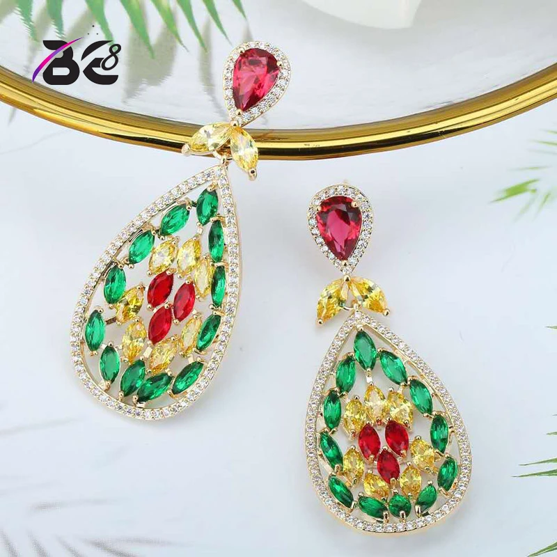 

Be 8 Hot Sale Water Crystal Drop Earrings Fashion Jewelry for Women Statement Dangle Earrings Boucle D'oreille Femme 2018 E670