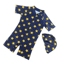 new summer baby boy one piece swimwear with cap boys printed stars swimming suit infant toddler kids children beach bathing suit