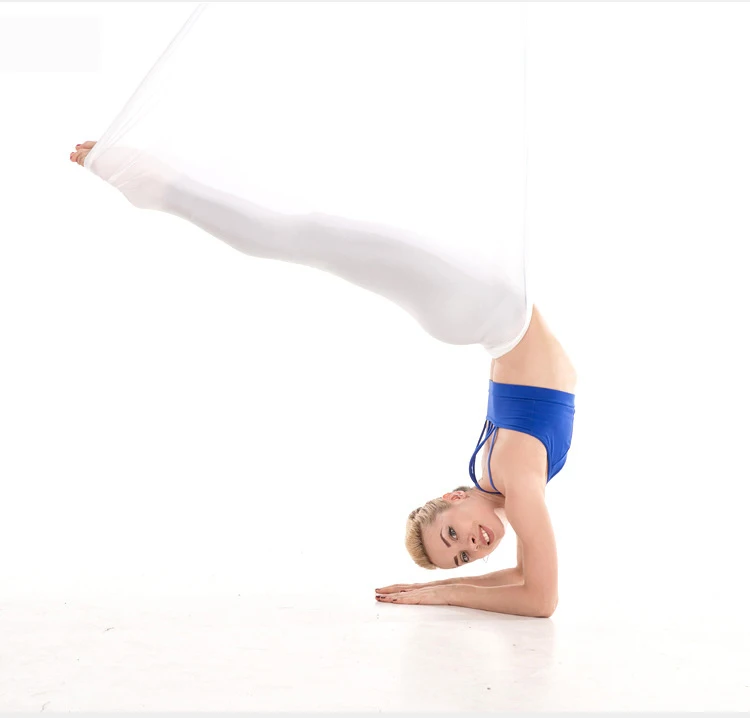 Шелковый ткань антигравитация качели Воздушный полет Йога гамак - Цвет: Белый