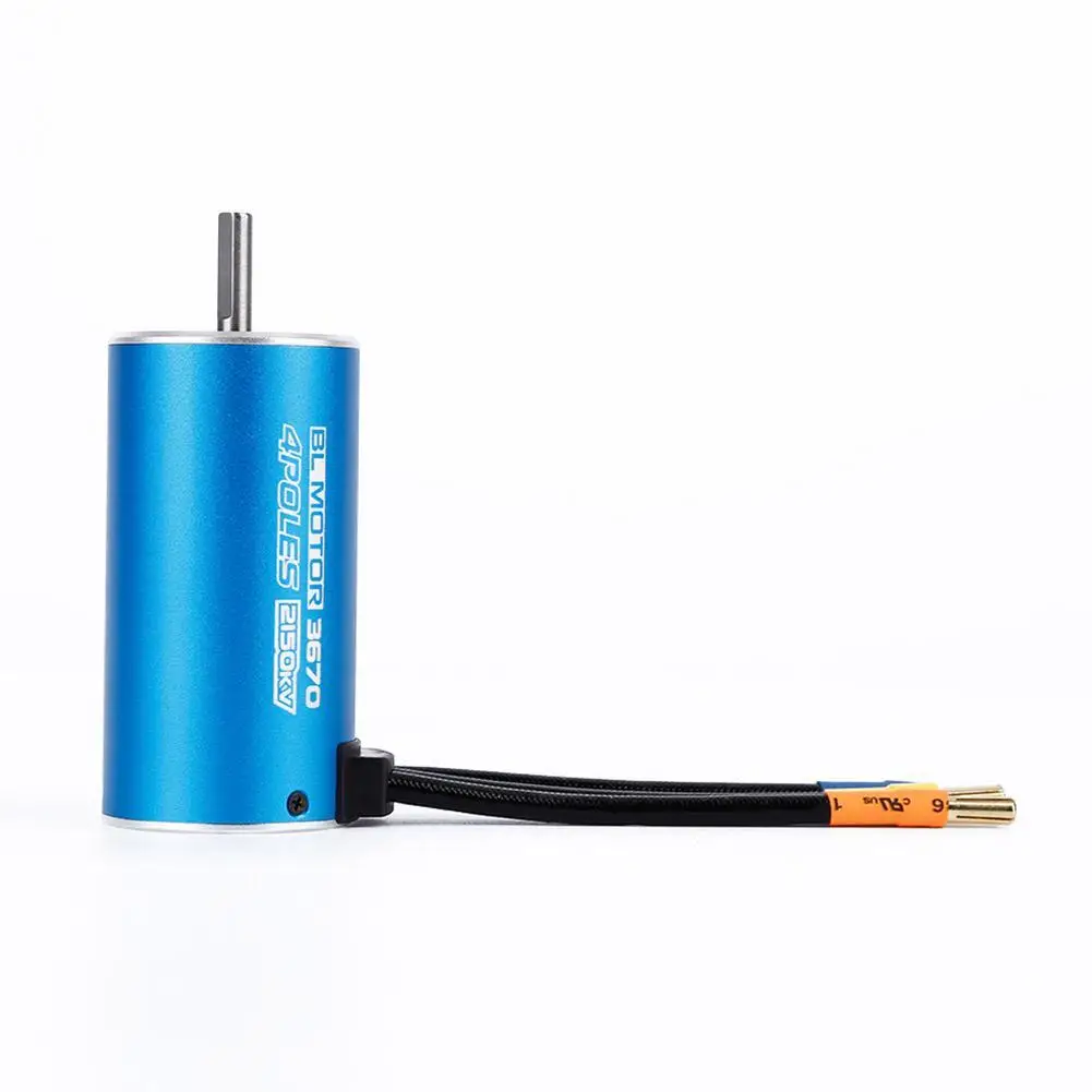 Прочный 1x3670 4 полюса 2150KV бесщеточный мотор для RC 1/10 внедорожный автомобиль Лодка |