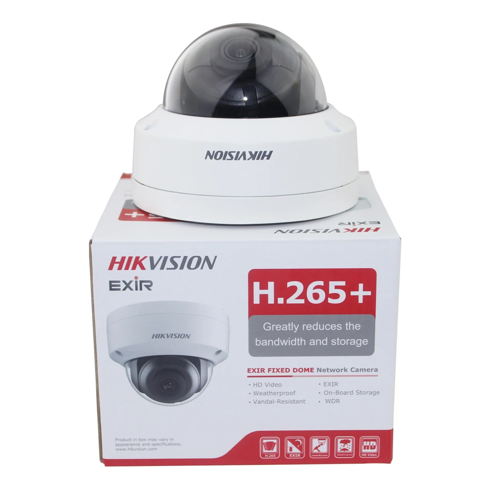 

Камера видеонаблюдения Hikvision, внутренняя и наружная купольная IP-камера, 4,0 МП, со встроенным слотом для SD-карты, 8 шт./лот