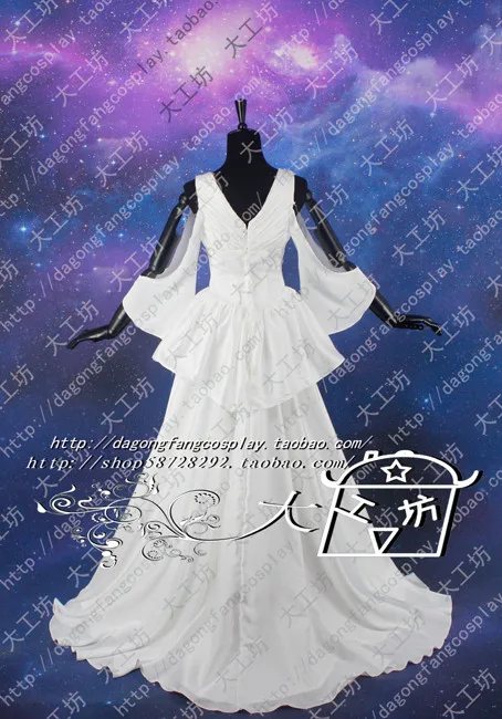 Saint Seiya Lost Canvas Саша(Афина) Белый Косплей-костюм платье