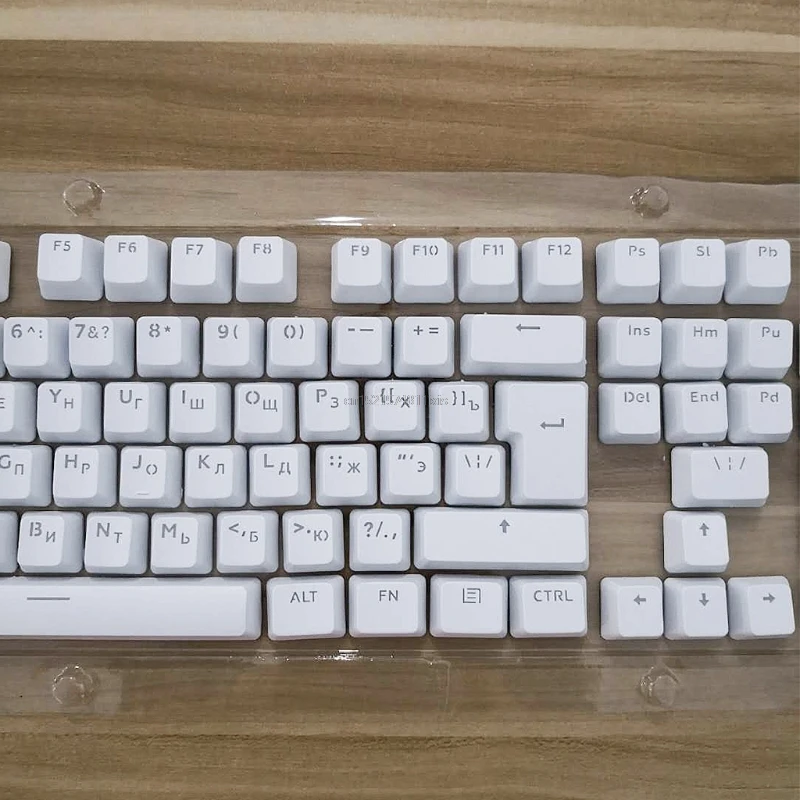 104 Keycaps русская полупрозрачная подсветка для вишни клавиатура MX