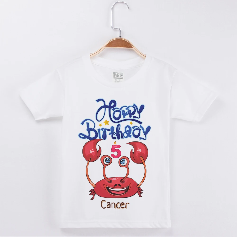 

2019 Summer Casual Tshirts Cancer Clothes For Girls Birthday T Shirt For Kid 100% Cotton Boy Children Clothing Fashion Girl Kids