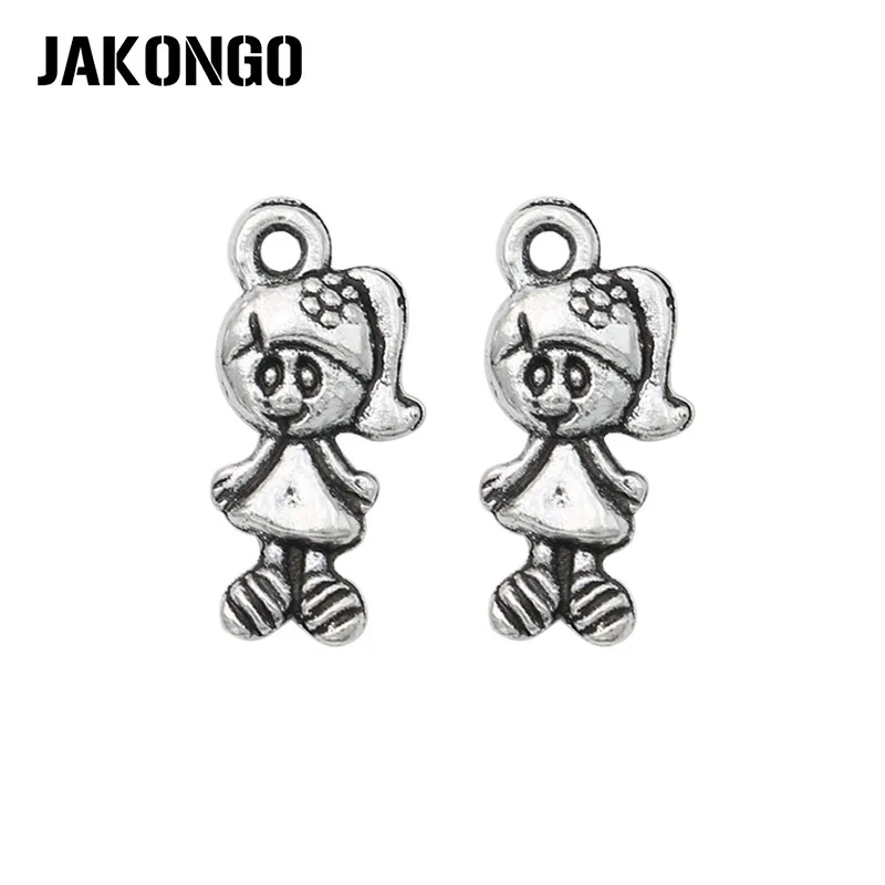 JAKONGO 20 шт. оптовая продажа античное серебряное покрытие подвески искусственные