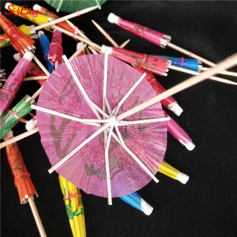 50 шт. оригинальные бамбуковые палочки в форме зонта|Украшения своими руками для