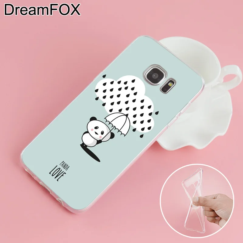 DREAMFOX L138 Cute Panda Soft TPU Silicone Cover For Samsung Galaxy S5 S6 S7 S8 S9 S10 5G S10E Lite Edge Plus Case |