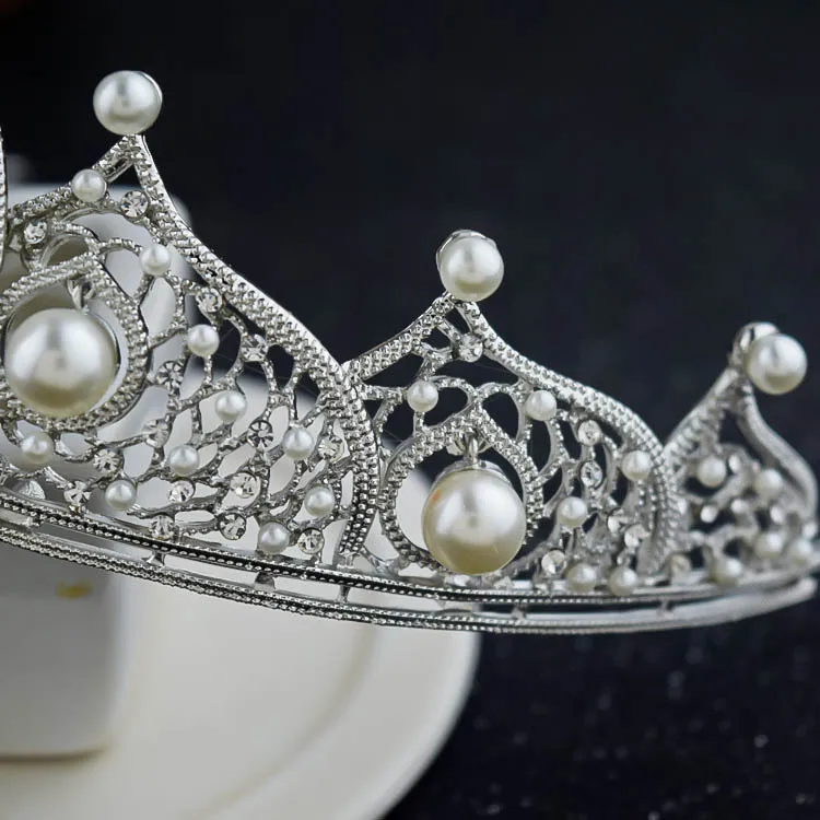 Новый сплав Свадебная Корона невесты барокко Miss World С головные уборы с жемчугом