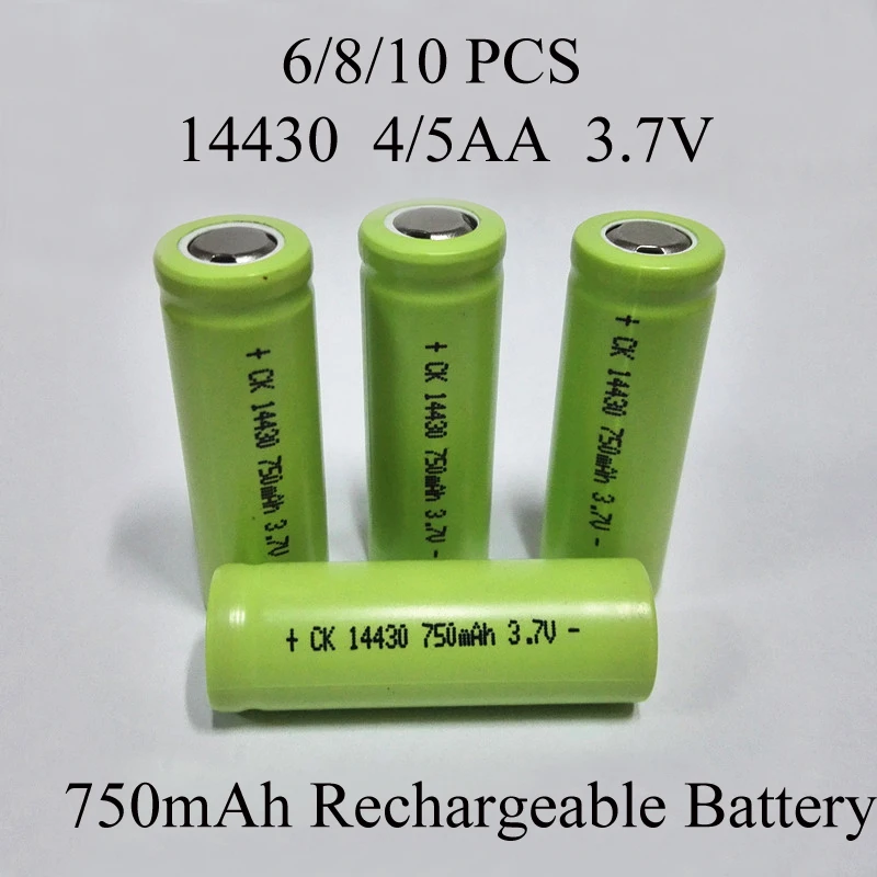

Soravess 6-10PCS 14430 Rechargeable Battery 3.7V 750mAh 14430 4/5AA Ni-Mh nimh Batteries For DIY Electric Shaver Tools