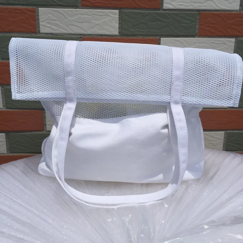 Летняя пляжная сумка Женская холщовая большая на плечо модная сетчатая