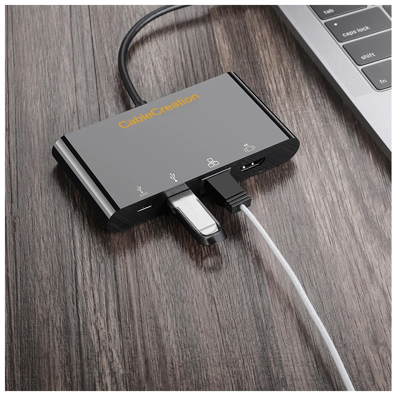 4в1 USB C Type в HDMI адаптер конвертировать 4K 3 0 RJ45 Gigabit Ethernet Женский для зарядки