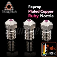 trianglelab t v6 plated copper ruby nozzle reprap v6 hotend ultra high temperature compatible with petg abs pei peek nylon