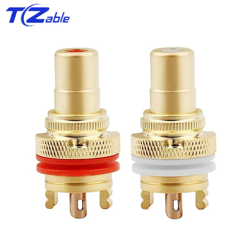 Red And White HiFi разъем аудио разъем RCA гнездо шасси для CMC разъемы родиевое покрытие медный разъем медный штекер - Цвет: Red And White