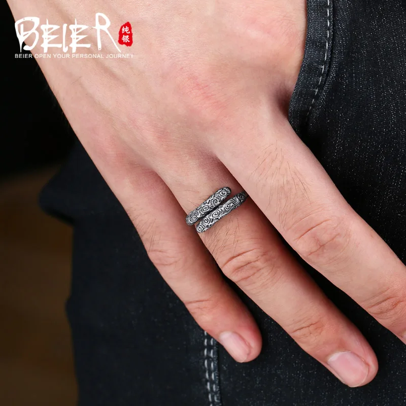 Байер новый магазин стерлингового серебра Золотой дубинка кольцо для мужчин