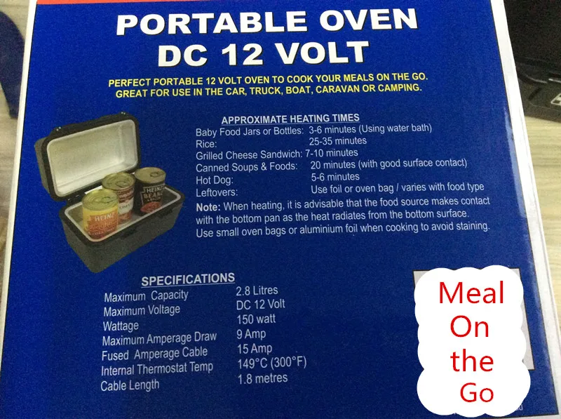 Портативный походный уличный духовой шкаф 12 В дорожный контейнер для подогрева