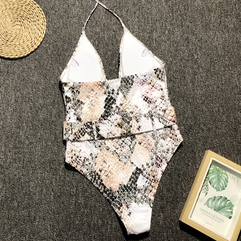 Бикини с леопардовым принтом змеи 2019 бразильский комплект бикини купальник
